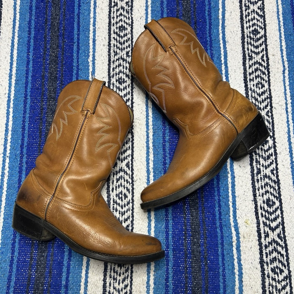 Durango Mens 10.5 D Brown Leather Western Cowboy Boots Pull On